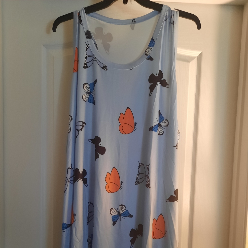 Butterfly Print Sleeveless Dress